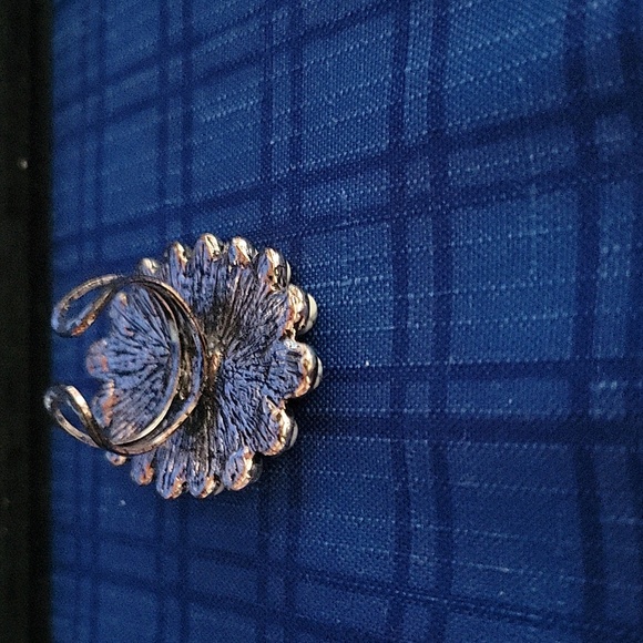 Grey marble faux stone adjustable ring - Picture 2 of 4